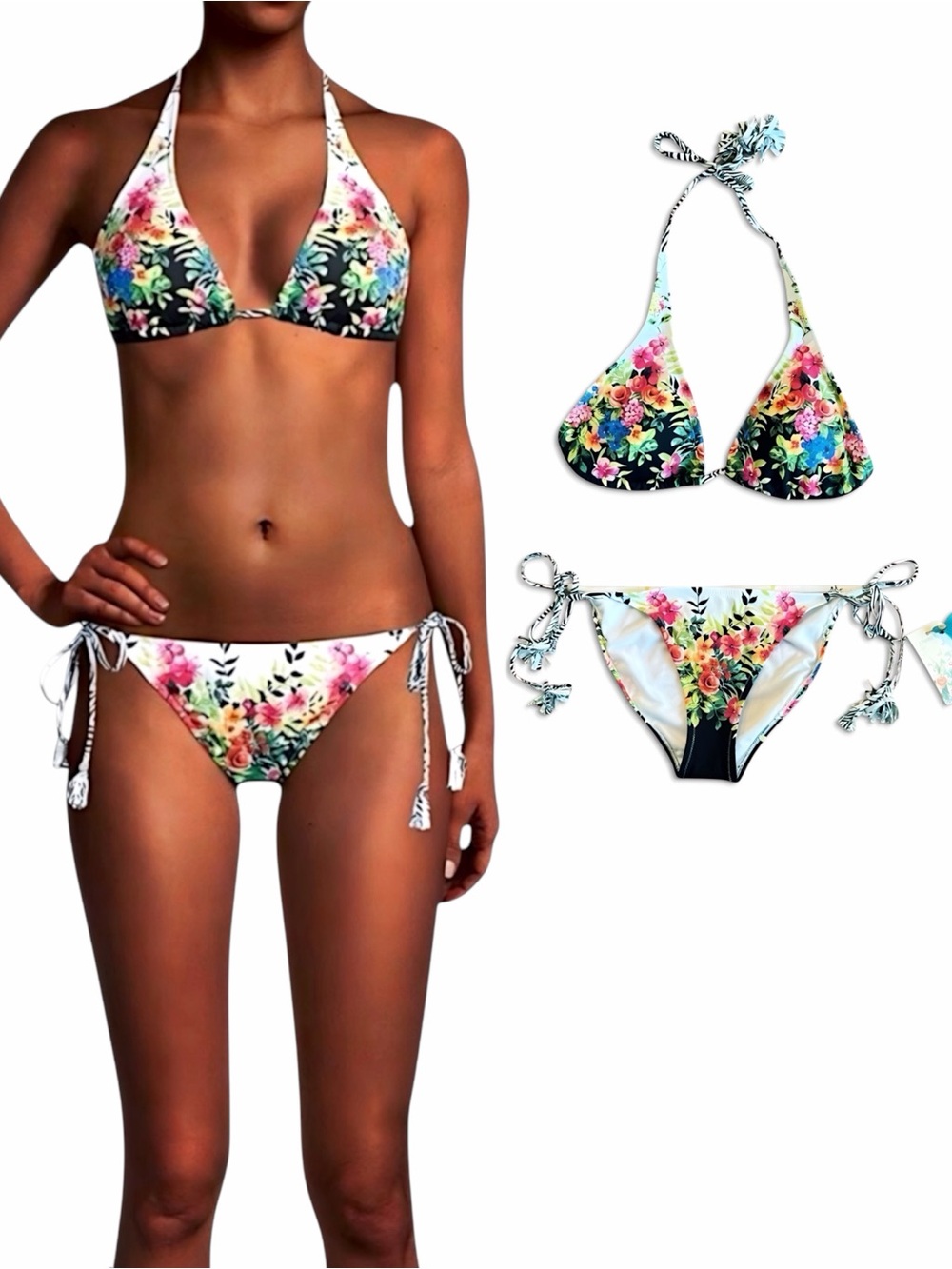 Johnny Was Spring String Bikini Set XL